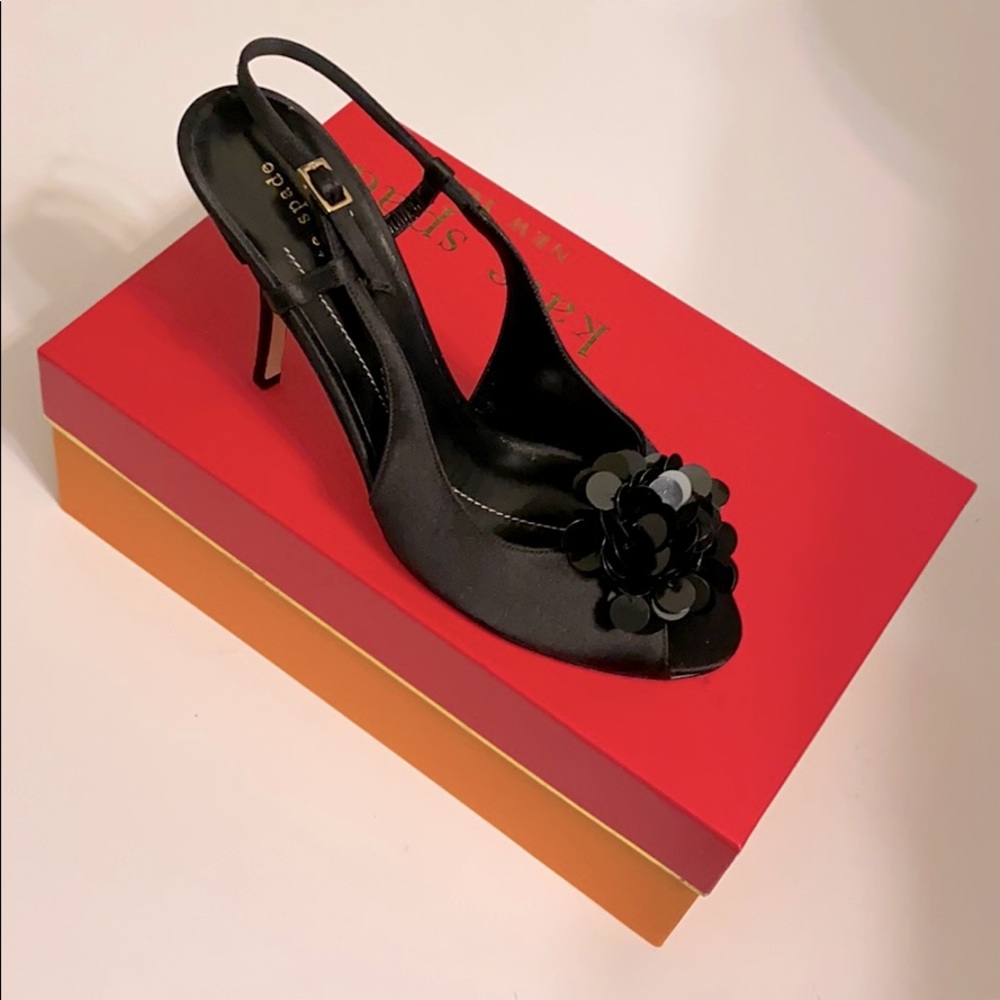 NWT Kate Spade Satin Caz Sequin Toe Heels